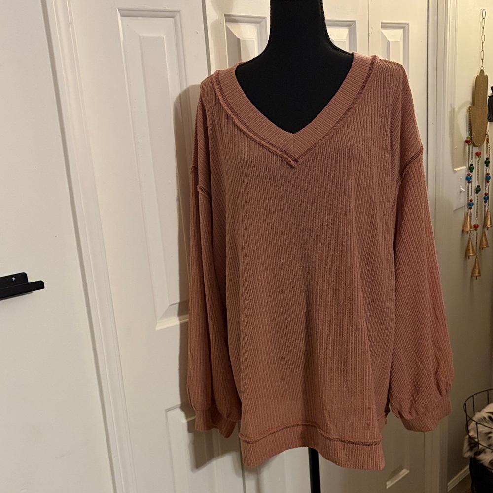 Cozy V-Neck Camel Sweater